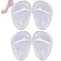 nuoshen 2 Pairs Gel Insoles Women, Metatarsal Gel Cushion Foot Pain Relief Pads Ball Foot Gel Pads Cushions (Transparent)