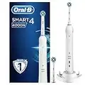 Oral-B Smart 4 Electric Toothbrush with Smart Pressure Sensor, App Connected Handle, 2 Cross Action Toothbrush Heads, 3 Modes with Teeth Whitening, 2 Pin UK Plug, 4000N, White