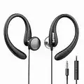 PHILIPS Over The Ear Earbuds, Flexible Wrap Around Earbuds, Around Ear Headphones with Mic Behind The Ear Headphones, Perfect for Sports, Running, Exercise, Gym, Lightweight Earhook Sports Headphones