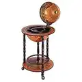 HOMCOM Rolling 18" Globe Bar, Liquor Cabinet with Bottle Shelf Holder Wine Host Trolley with Wheels