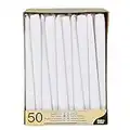 PAPSTAR 17966 Lot de 50 bougies de chandelier Ø 2,2 x 25 cm, blanc