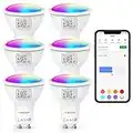 VOCOlinc Bombilla Inteligente WiFi GU10, Compatible con HomeKit/Alexa/Google Home, 4.5W, Bombilla LED Multicolor Regulable, 2200K-7000K, Control Remoto, Control De Voz, 6 Pack