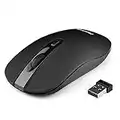 LeadsaiL Wireless Silent USB Mouse, Cordless Rechargeable Computer Mouse, Noiseless and Quiet Click Mice, 2400DPI with 5 Adjustable Levels for Windows 7/8/10/XP/Vista/Mac/Macbook Air/Linux