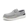 Bruno Marc Men's SBLS223M Slip-on Canvas Loafers Casual Boat Shoes, Grey, Size 12