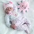 Kaydora Reborn Baby Dolls Girl - 22 Inch Soft Weighted Body Lifelike Newborn Girl Doll, Handmade Silicone Realistic Sleeping Baby Doll That Look Real, Kids Gift Box for 3+ Year Old
