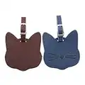 KESYOO 2Pcs Étiquette de Bagage pour Chat Étiquettes de Bagage en Cuir Étiquettes de Valise Légères Étiquette D'identification de Voyage pour Étui de Voyage (Couleur Aléatoire)