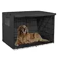 Explore Land 42 inches Dog Crate Cover - Durable Polyester Pet Kennel Cover Universal Fit for Wire Dog Crate 1(Black)