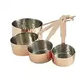 47th & Main Rustic Hammered Stainless Steel Measuring Cup Set, 4-Piece, Copper