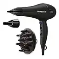 Rowenta Signature Pro CV7840 - Secador de pelo profesional, motor Profesional AC de 2200W, función Iónica, 2 Velocidades y 3 Ajustes de temperatura con boquillas concentradoras y difusor, Color Negro