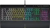 Corsair K55 RGB PRO Teclado para Juegos con Teclas de Membrana, Retroiluminación RGB Dinámica, 6 Teclas Macro con Integración el Software Elgato, Resistencia al Polvo y los Derrames, QWERTY, Negro