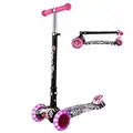 WeSkate Kinderroller Mädchen Jungen Kick Scooter Kinder 3 Rad Roller Kleinkind mit Graffiti Deck Einstellbar Höhe Klappbar faltbar Roller Dreirad ab 3-12 Jahre