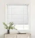 LazBlinds 1" Aluminum Horizontal Mini Blinds, Light Filtering Blinds for Windows, Blinds & Shades for Window Size 35'' W x 64'' H, White