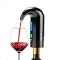 JOQINEER Versatore Elettrico per aeratore per Vino, Tappo per distributore Automatico di Vino Multi-Smart - Versatore per aerazione Premium e beccuccio per Decanter - Decanter per Vino,Black