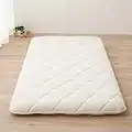 EMOOR Japanische Futon Matratze CLASSE 140 x 200 cm Weiß Hergestellt in Japan, Faltbar Schlaf Traditionelle Boden Bett Tatami Matte Pad Baumwolle Topper