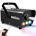 MOSFiATA Fog Machine with Controllable Lights, Continuously Spray 500W Professional DJ LED Smoke Machine 3 Color Light with Wireless Remote Control 2000 CFM Huge Fog for Halloween Holidays Parties