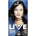 Schwarzkopf LIVE Intense Colour, Long Lasting Permanent Black Hair Dye, With Built-In Vibrancy Serum, Up To 100% Grey Coverage, Deep Black 099