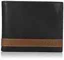 Fossil Men's Quinn Leather Bifold with Coin Pocket Wallet, Black, (Model: ML3653001)
