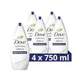 Dove Gel de Ducha Hidratación Profunda Sin Sulfato SLES y Con Hidratantes Vegetales e Ingredientes de Origen Natural, Pack de 4 x 750 ml