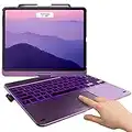 typecase Touch Keyboard for iPad Pro 12.9 (6th Generation) with Smart Touchpad (12.9", 2022), Thin, 360° Rotatable, Backlit Keyboard with Pen Holder for iPad Pro 12.9 5th & 4th & 3rd Gen - Purple