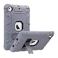 ULAK Funda Compatible para iPad Mini 1/2/3, [Serie Armor] 3 in 1 híbrido Cases de la Cubierta a Prueba de Golpes Carcasa con Soporte Función para el iPad Mini/iPad Mini 2 / iPad Mini 3 - Gris