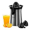 Russell Hobbs Presse Agrumes Electrique [Automatique: Jus de Fruit Frais Rapide] Classic (Inox Brossé, 2 Sens Rotation, 2 Cônes Interchangeables, Stop Goutte, Range Cordon) 22760-56