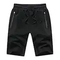 Tansozer Pantalones Cortos Hombre Shorts Hombre Deportivos Pantalones Cortos Hombre Gym Deporte Verano Bolsillos Mallas Cortas Running Algodon Short Negro L