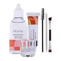 Kit de tintado profesional Hi Brow, juego de tinte para cejas de tamaño completo, tinte de 15 ml, 50 ml, plato de mezcla de vidrio, varita de rímel, palo de madera naranja (carbón oscuro)