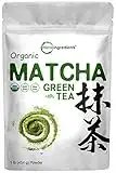 Organic Matcha Green Tea Powder, 1 Pound (16 Ounce), Culinary Grade, First Harvest Authentic Japanese Origin, 100% Pure Matcha for Smoothies, Latte and Baking, Unflavored, Non-Irradiation