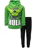 Marvel Avengers Hulk Toddler Boys Fleece Pullover Hoodie and Pants Outfit Set Green/Black 3T