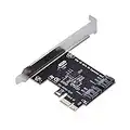 Tarjeta controladora SATA 3.0 2Port PCIe, PCI Express a SATA III 6Gbps con Soportes fijos, Plug and Play