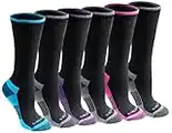 Dickies womens Dritech Advanced Moisture Wicking Crew Sock (6/12 Packs)Black Bright (6 Pairs),Shoe Size: 6-9