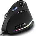 Souris Ergonomique Verticale et avec Joystick,Souris Gamer, Souris Verticale 11 Boutons Programmables,Repose Pouce, Main, Poignet, Prévention du Syndrome de la Souris,Souris Gaming USB Filaire