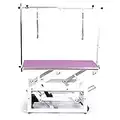 Electric large dog pet cat adjustable mobile grooming table with wheels purple