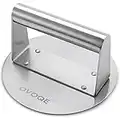 OVOQE 6.2 inch Heavy Duty Stainless Steel Smash Burger Press, Round Stainless Steel Professional Burger Smasher/Hamburger Patty Maker, Griddle Accessories Kit for Flat Top Grill, Rust-Free Easy Clean.