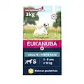 EUKANUBA - Croquettes pour Chien de Petite Race - 100% complète et équilibrée. SANS arôme artificiel ajouté, colorant artificiel ajouté. Riche en poulet - calcium fibres FOS DHA – sac fermable de 3kg