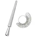 Julytech Ring Sizer Measurement Finger Ring Gauge Measurer/Mandrel Silver Finger Sizer Ruler Finger Sizing Tools Ring US Sizes 1-13 (Metal) (Metal Ring sizer)