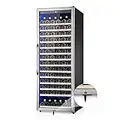 Wine Cooler Refrigerator, Velieta 179 Bottles Professional Wine Cellars with Powerful Compressor,Quiet Operation and Elegant Design for The Wine Enthusiast, silver, 23.5inches×27.2inchesx62.9inches