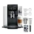 Jura S8 Superautomatic Touchscreen Espresso Machine with Milk Container, Bean Canister, Filter, Descaler & Espresso Cups Bundle (7 Items), 85 Milliliters