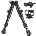 Feyachi 3 in 1 Tactical Rifle Bipod + Rail Mount Adapter + Barrel Clamp Adjustable Height from 6.3" to 6.9" for Hunting