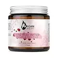 Argan Beauty Deep Rose Body Butter-Cream -Dry Skin-Moisturising- Coconut Oil & Unrefined Shea Butter-Jojoba Oil -Vegan-Organic-Glass Jar-120g