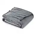 Bedsure Fleece Blankets Twin Size Grey - 300GSM Lightweight Plush Fuzzy Cozy Soft Twin Blanket for Bed, Sofa, Couch, Travel, Camping, 60x80 inches