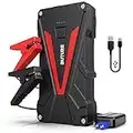 BuTure Booster Batterie - 1500A 13800mAh Portable Jump Starter (Jusqu’à 6.0L Essence/5.0L Gazole) Démarrage de Voiture avec Pinces de s?reté intelligentes, Sorties QuickCharge 3.0, Lampe à LED (1500A)