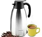 68Oz Thermal Coffee Carafe - Insulated Stainless Steel Double Walled Vacuum Flask - Coffee Carafes For Keeping Hot Coffee & Tea For 12 Hours - Cresimo Coffee Dispenser