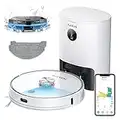 HONITURE 3500Pa Robot Vacuum and Mop, Self Emptying with LED Indicator, LiDAR Navigation, Editable Multi Mapping, Obstacle Avoidance, App/Alexa/WiFi/Google Control, Ideal for Pet Hair, Carpet (Q6 Pro)