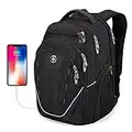 Swissdigital Design Terabyte TSA Large Business Laptop Backpack For Men, Travel Backpack With USB Charging Port,College Tech Backpacks With RFID Pockets Gifts For Men Fits 15.6 Inch Computer