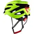 DesignSter Casco Bicicleta con luz y Certificación CE Adulto Ajustable con Visera y Forro Desmontable, Peso Ligero Casco de Bicicleta Especializado para Ciclismo de Montaña Motocicleta（Amarillo）