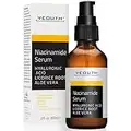 Niacinamide Serum Facial con Serum Acido Hialuronico, Antiedad Serum para Arrugas, Manchas, Acne, Pieles Grasas y Tamaño de los Poros, Brillantes Skincare para Mujer y Hombre de YEOUTH 60ml