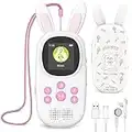 16GB Music MP3 Player for Kids, Cute Bunny Kids Music MP3 Player with Bluetooth, MP3 & MP4 Players with Speaker, MP3 Player with FM Radio, Recordings, Alarm, Pedometer, Stopwatch, Support up to 128GB.