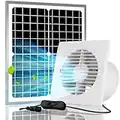 SUN ENERGISE Solar Powered Exhaust Fan Pro, 15W Solar Panel + 6 Inch High Speed Exhaust Fan with Anti-backflow Valve, Wall Mount Ventilation & Cooling Vent for Chicken Coop, Shed, Greenhouse