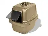 Van Ness Pets Odor Control Large Enclosed Sifting Cat Pan with Odor Door, Hooded, Beige, CP66